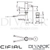 Cifial 32411TH.U Technovation 465 Chrome Black Mono Bidet Mixer Dimensions